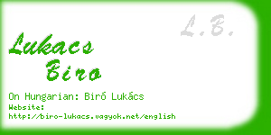 lukacs biro business card